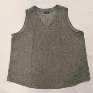 Denver Hayes Khaki/White Sleeveless Summer Top Office Business Casual  Size XXL